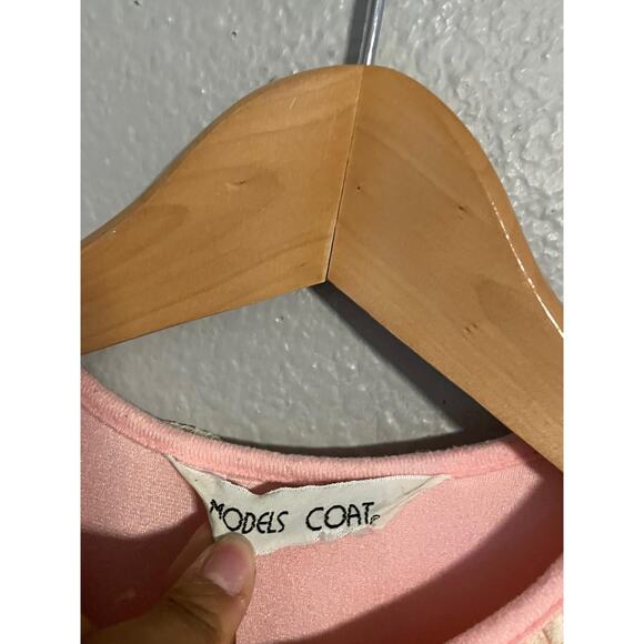 Vintage Models Coat Housecoat Nightgown Womens Large Pink Lace Cottagecore 70s - Picture 2 of 6